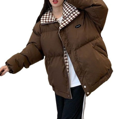 Damen Oversized Winterjacke kariert Norvielle