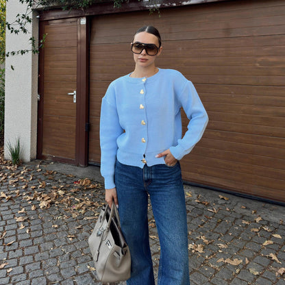 Damen Strickjacke Herzen Lässiger Schnitt Norvielle