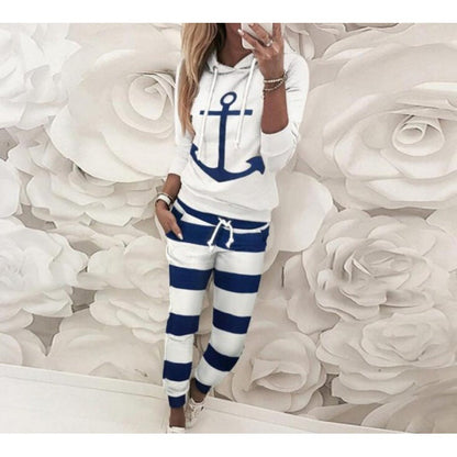 Damen Hoodie Maritim Ankerdesign Weich