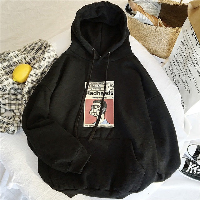 Damen Kapuzenpullover Retro-Motiv Norvielle
