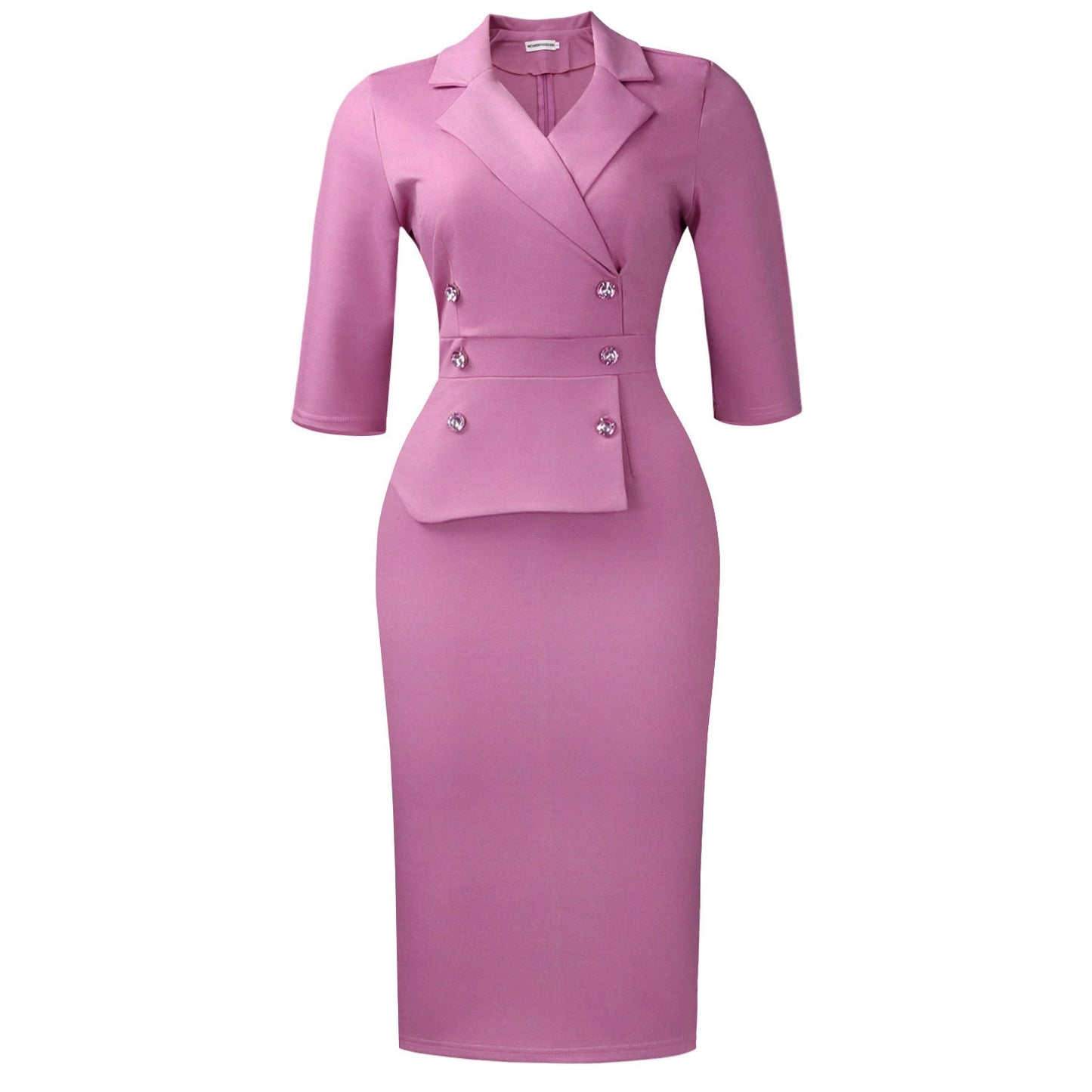 Damen Blazer-Kleid Tailliert Elegante Knopfleiste