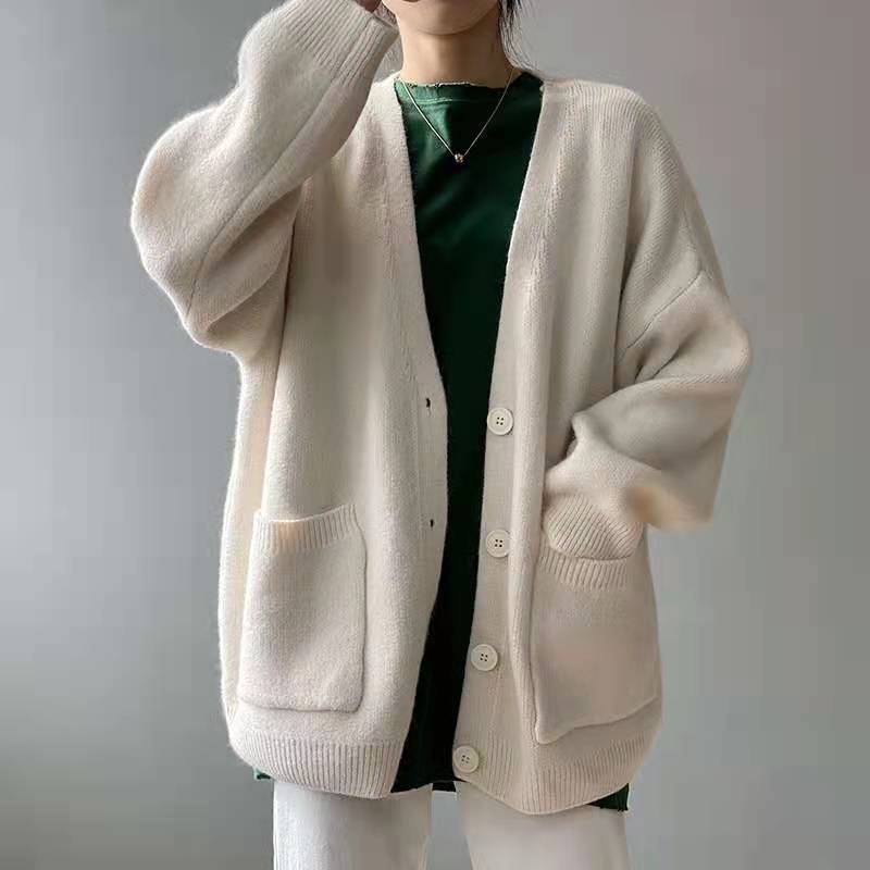 Damen Strickcardigan Übergroß Mit Taschen Norvielle
