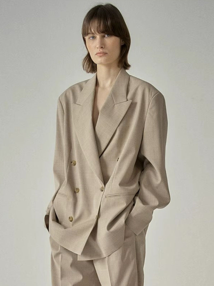 Damen Blazer Oversized Doppelter Knopf Norvielle