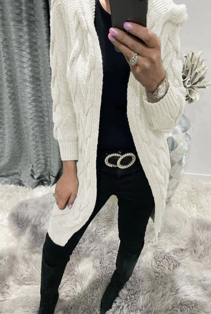 Damen Grobstrick-Cardigan mit Zopfmuster und Taschen Norvielle