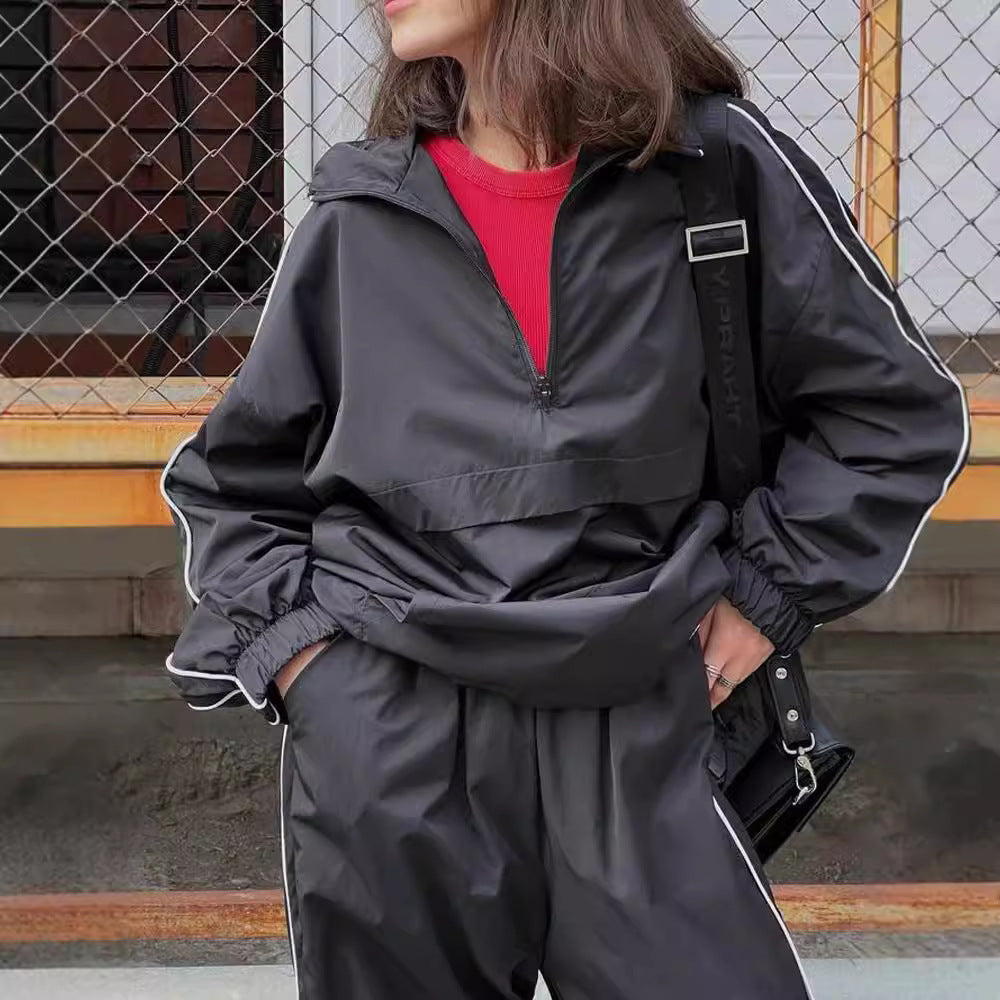 Damen Windbreaker-Jacke Hochkragen Modisch Norvielle