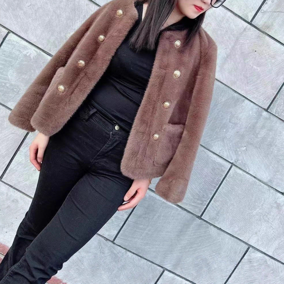 Damen Softjacke mit Knöpfen Elegant Norvielle