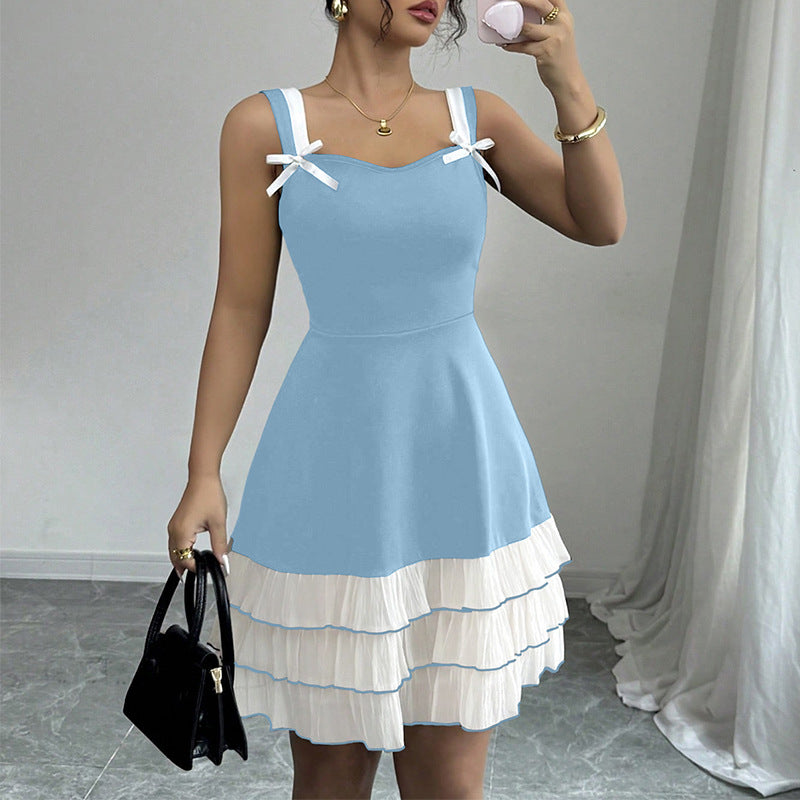 Damen Sommerkleid Rüschen Dekorative Träger Norvielle