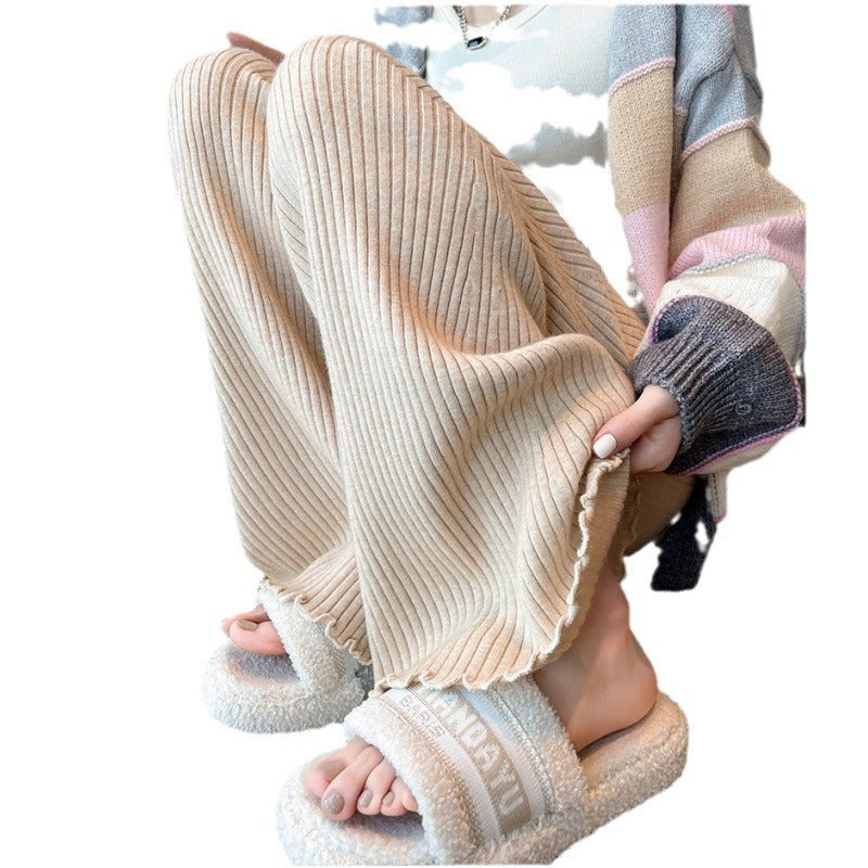 Damen Strickhose Elastischer Bund Weit Norvielle