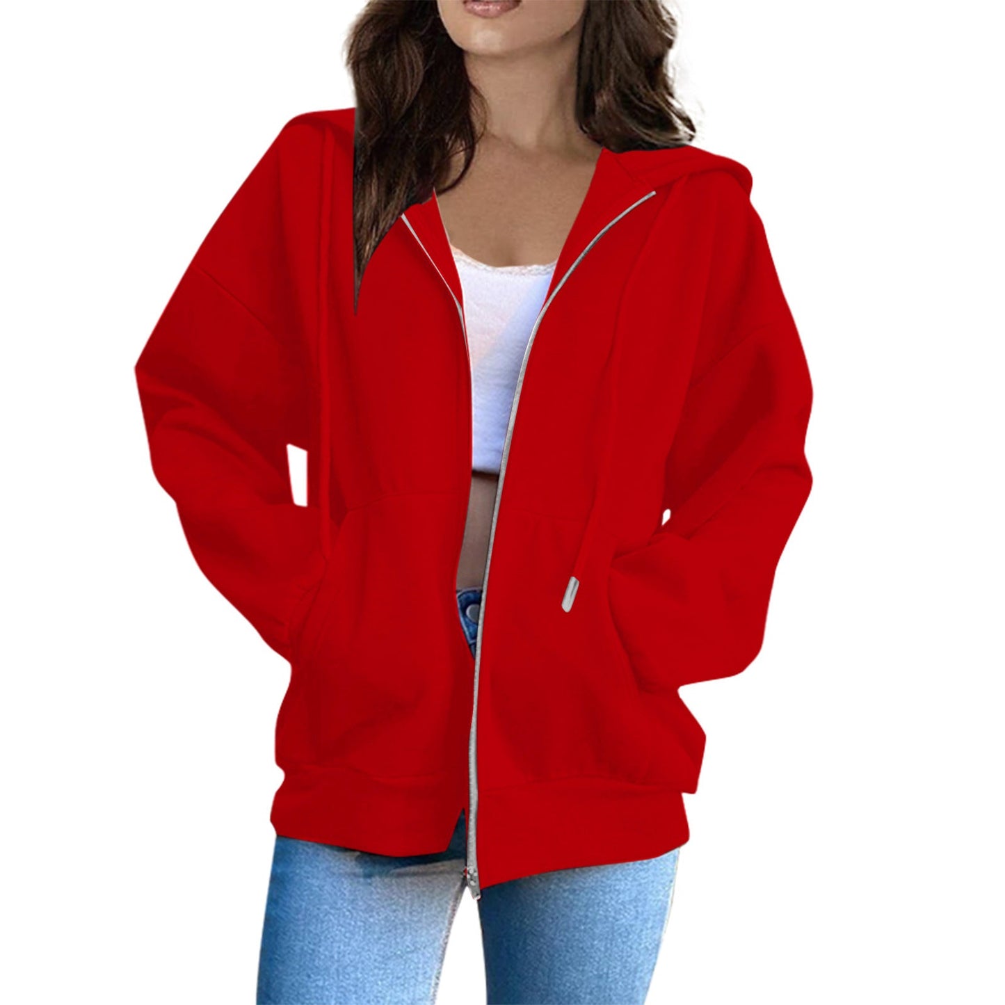 Damen Oversized Kapuzenjacke Gemütlich Norvielle