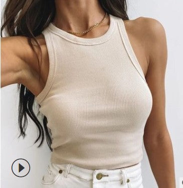 Damen Cropped Rippstruktur Breite Träger Norvielle