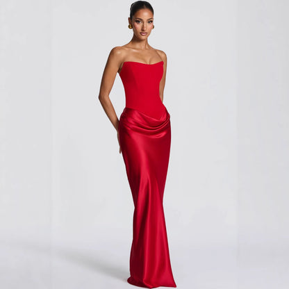 Damen Abendkleid Schulterfrei Elegant Schlitz Norvielle