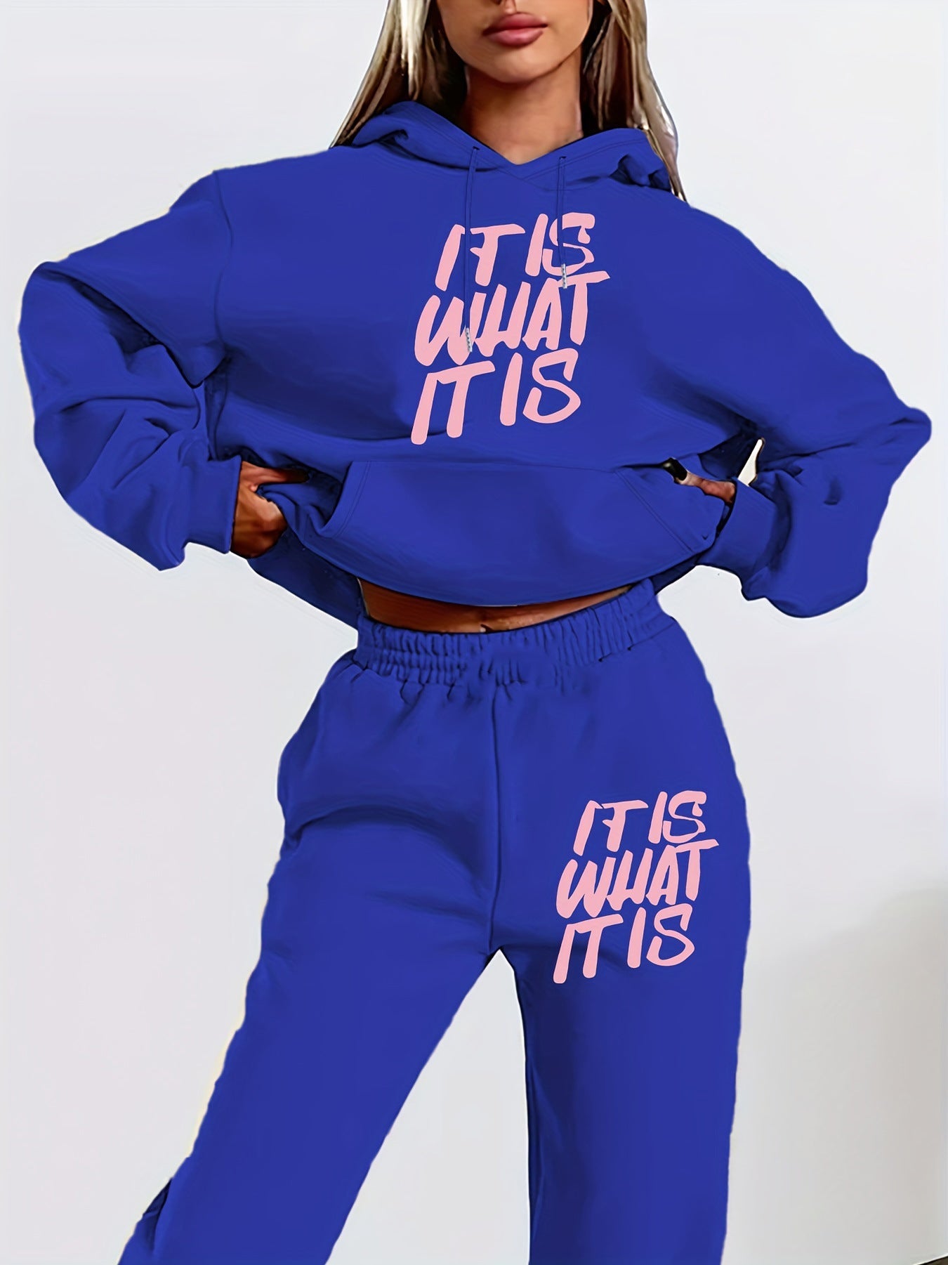 Damen Jogginganzug Statement-Print Lässiger Schnitt Norvielle