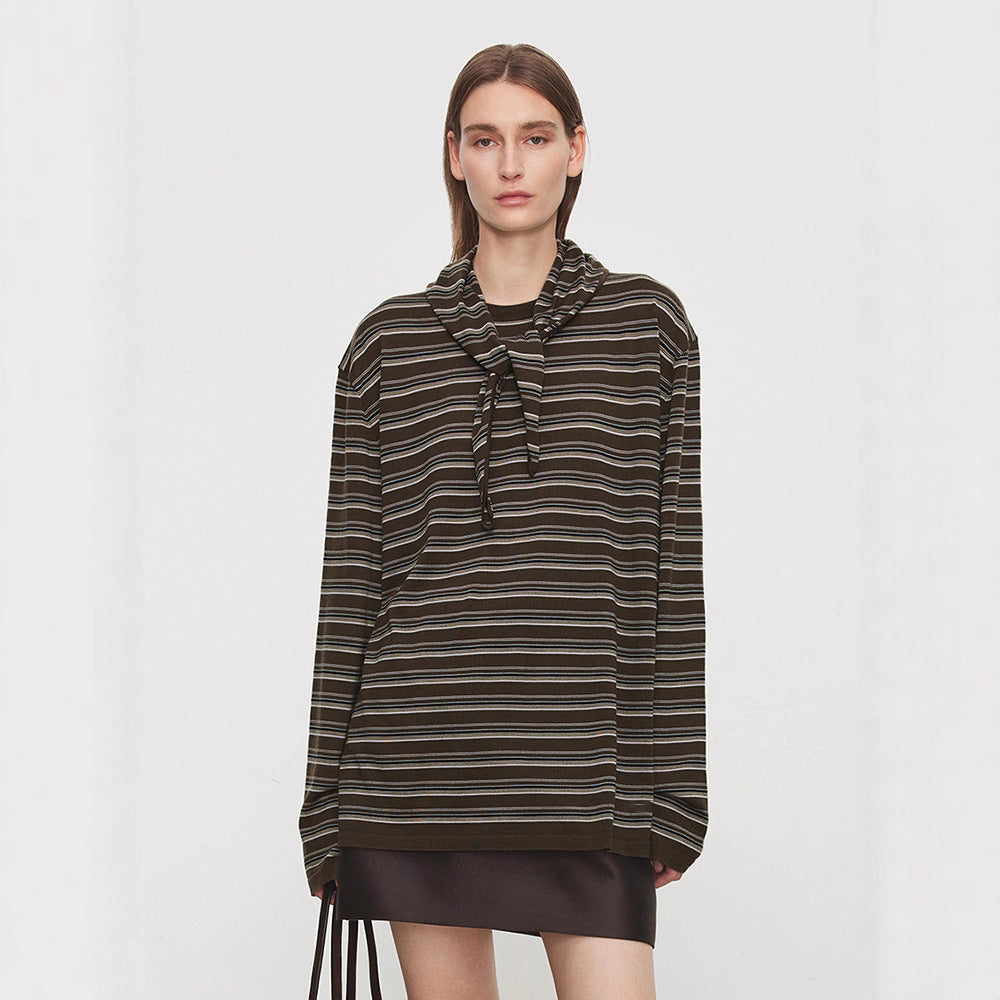 Damen Langarmshirt mit Bindegürtel Modisch