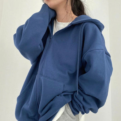 Damen Oversized Hoodie Mit Reißverschluss Norvielle