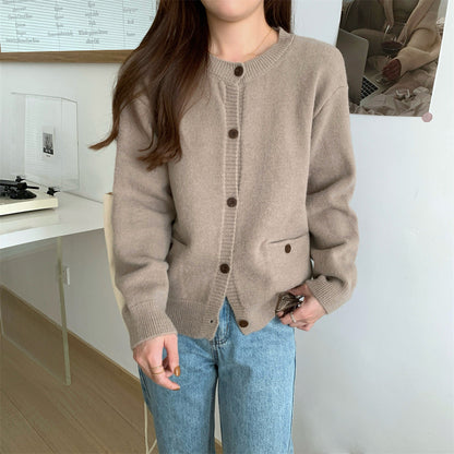 Damen Strickcardigan Große Taschen Knopfdetails Norvielle