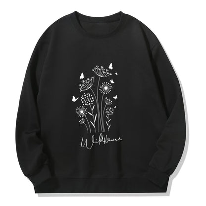 Damen Sweatshirt Floralmuster Kuschelig Weich Norvielle