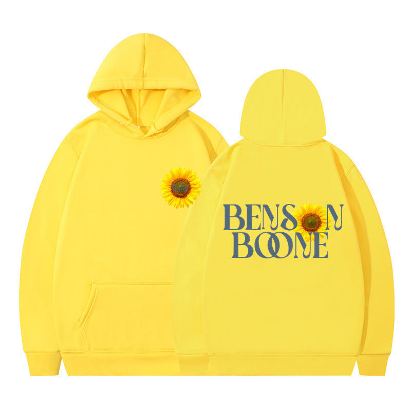 Damen Kapuzenpullover Sonnenblumenmotiv Bequem