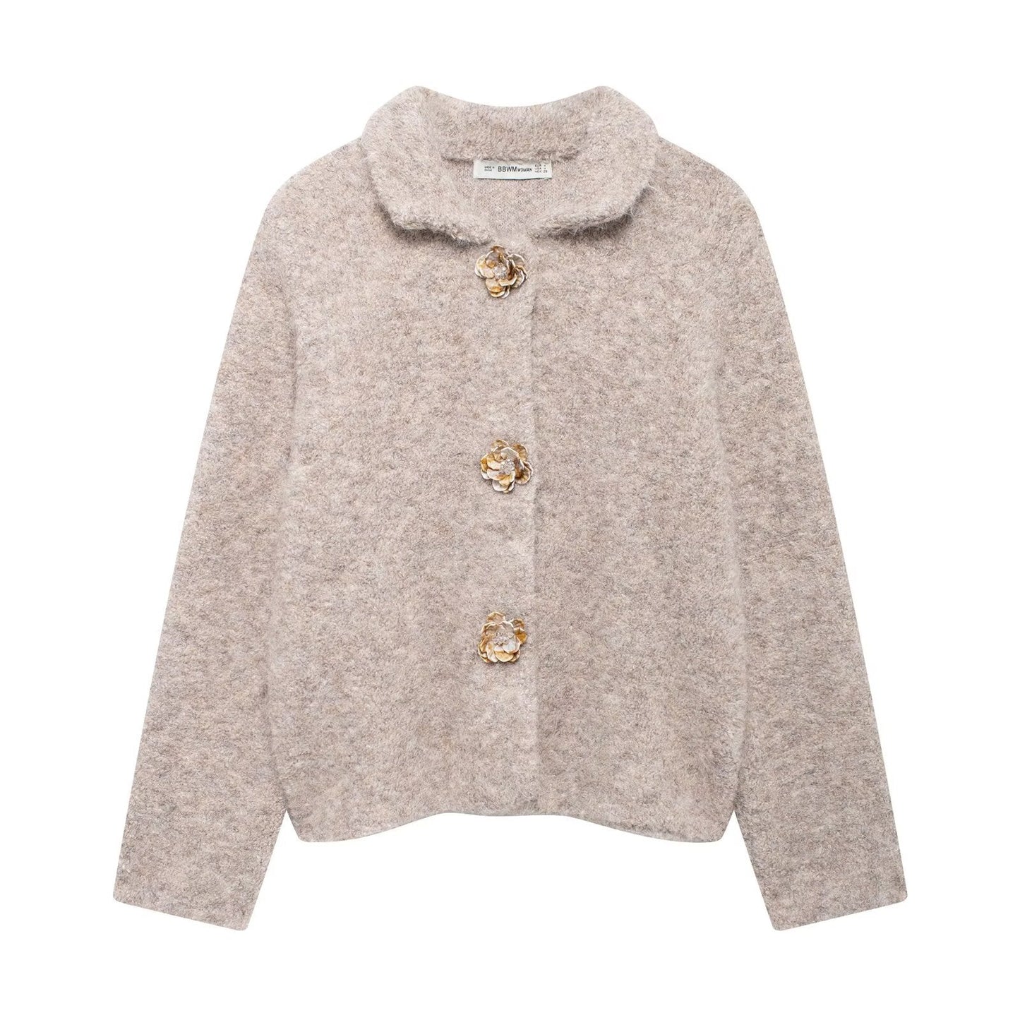 Damen Fleecejacke Kuschelig Knopfleiste Norvielle