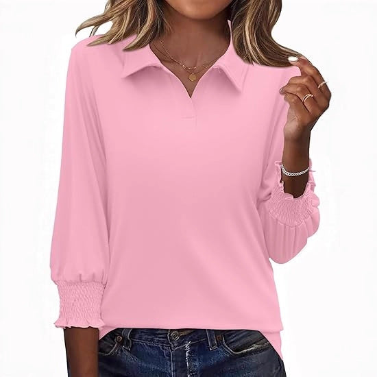 Damen Poloshirt mit Rüschendetails Elegantes Design