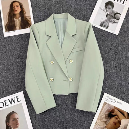 Damen Blazer Kurz Dekorative Knöpfe Norvielle