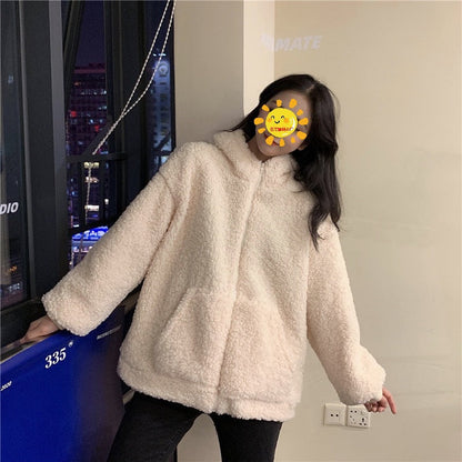 Damen Fleecejacke mit Ohren und Taschen Kuschelig Grün