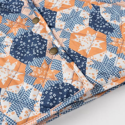 Damen Steppjacke Floralmuster Praktische Taschen Norvielle