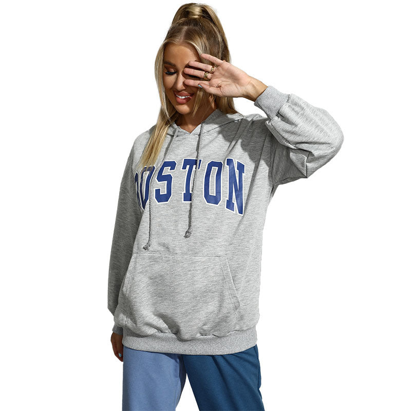 Damen Kapuzenpullover Oversized mit Schriftzug
