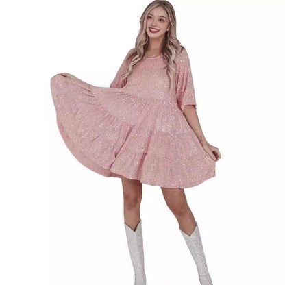 Damen Abendkleid Pailletten Norvielle Glitzer