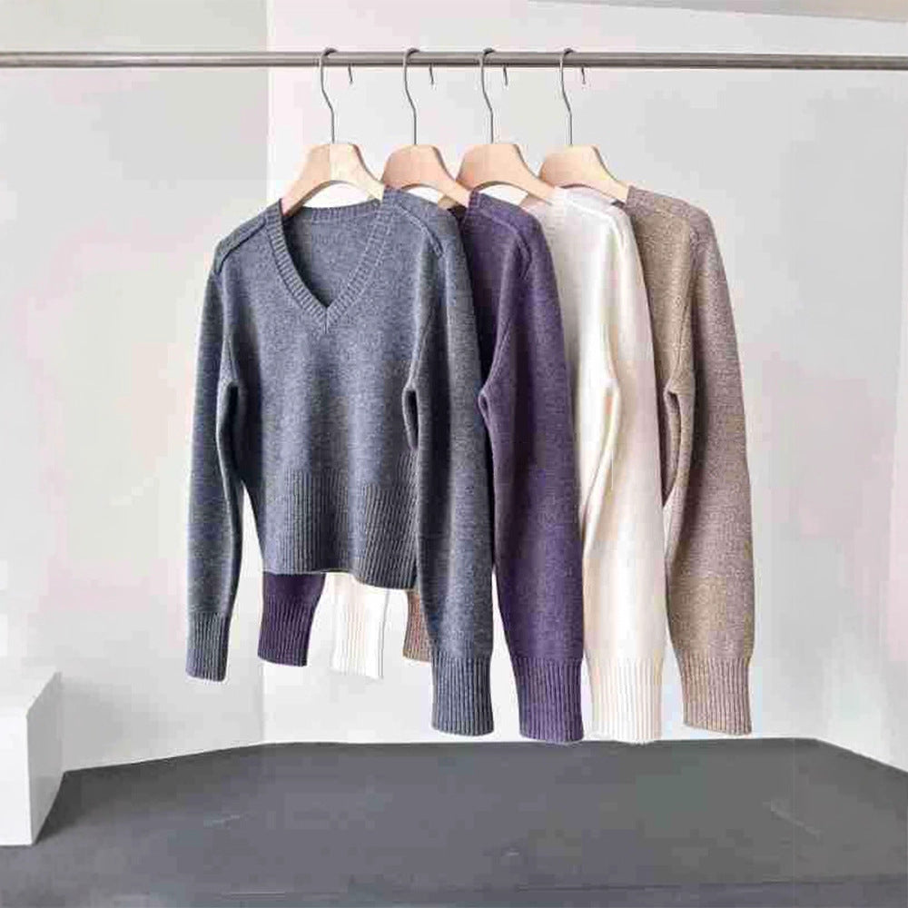 Damen Pullover V-Ausschnitt Wolle Norvielle - Norvielle