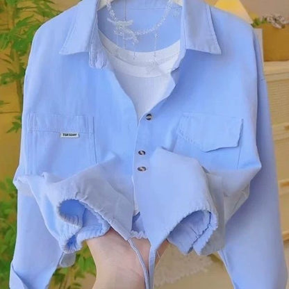 Damen Bluse Relaxed Fit mit Taschen Norvielle