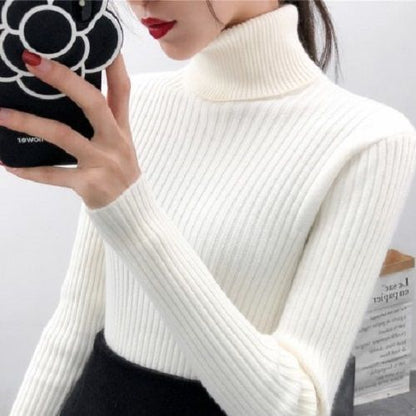 Damen Rollkragenpullover Rippstruktur Hochwertig Norvielle