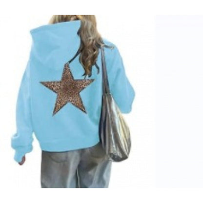 Damen Kapuzenpullover Glitzerndes Sternmotiv Norvielle