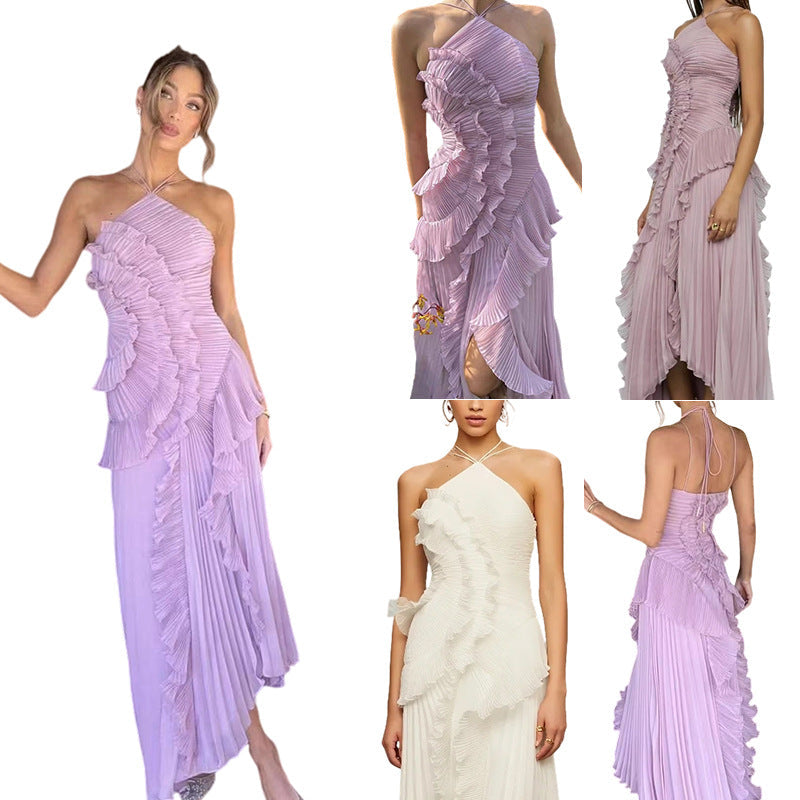 Damen Wickelkleid Faltenrock Asymmetrisch Norvielle - Norvielle