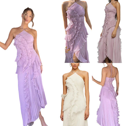 Damen Wickelkleid Faltenrock Asymmetrisch Norvielle - Norvielle
