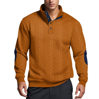 Herren Strickpullover Hochkragen Muster