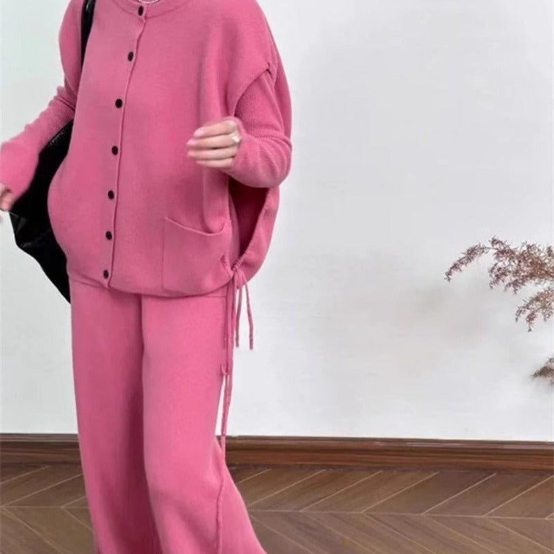 Damen Grobstrickjacke Norvielle mit Seitentaschen und Knopfverschluss