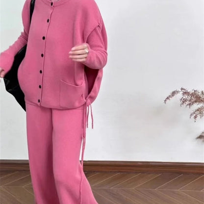 Damen Grobstrickjacke Norvielle mit Seitentaschen und Knopfverschluss