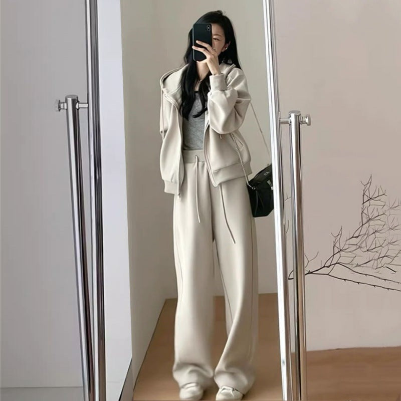 Damen Oversized Hoodie Set Baumwolle Lässig Schwarz - Norvielle