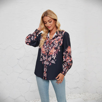 Damen Bluse mit Floralmuster und Puffärmeln