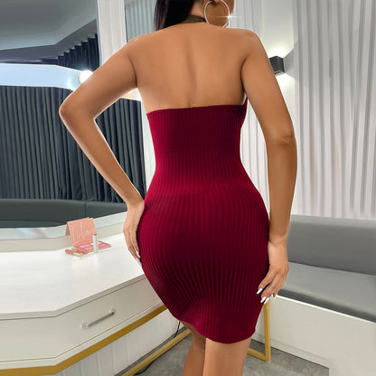 Damen Minikleid V-Ausschnitt Figurbetont Norvielle