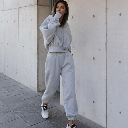 Damen Kapuzenpullover Hochtailliert mit Jogginghose Norvielle