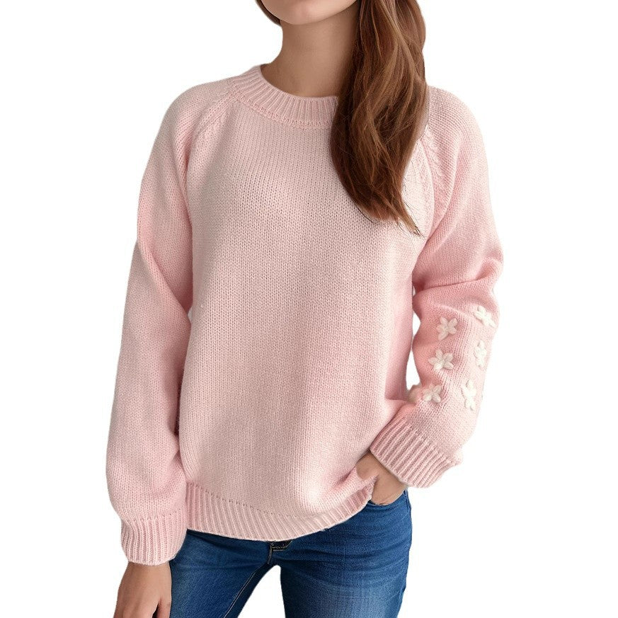 Damen Strickpullover Floral Lässig Norvielle