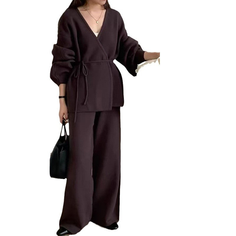Damen Wickeloberteil Weites Design mit Hose