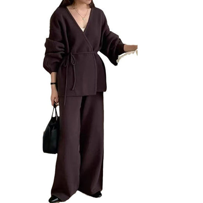 Damen Wickeloberteil Weites Design mit Hose