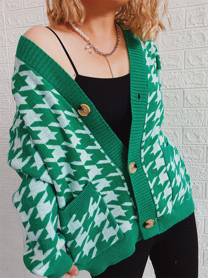 Damen Strickjacke modernes Hundemuster Norvielle