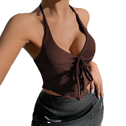 Damen Crop- Raffung Bindeband Norvielle