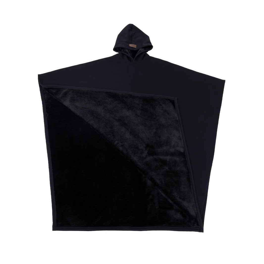 Damen Poncho-Decke mit Kapuze aus Wolle Norvielle
