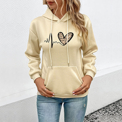 Damen Kapuzenpullover Tierdesign Kängurutaschen Schwarz - Norvielle