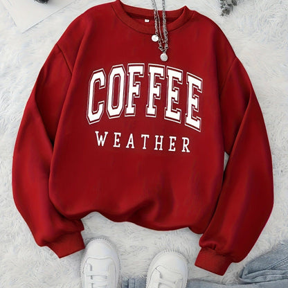 Damen Sweatshirt Coffee Weather Aufdruck Norvielle