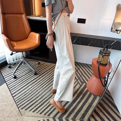 Damen Weite Hose Hochbund Mit Taschen Norvielle